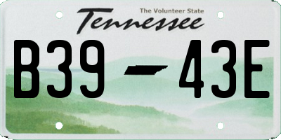 TN license plate B3943E