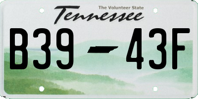 TN license plate B3943F