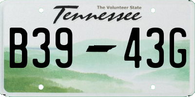 TN license plate B3943G