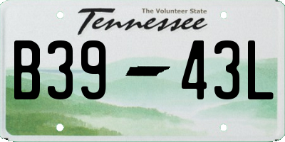 TN license plate B3943L