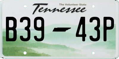 TN license plate B3943P