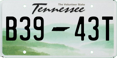 TN license plate B3943T