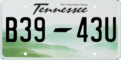 TN license plate B3943U