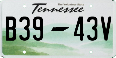 TN license plate B3943V