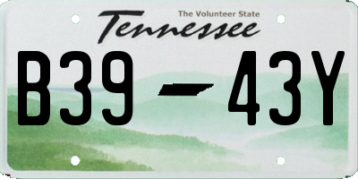 TN license plate B3943Y