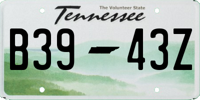 TN license plate B3943Z