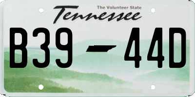 TN license plate B3944D