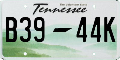TN license plate B3944K