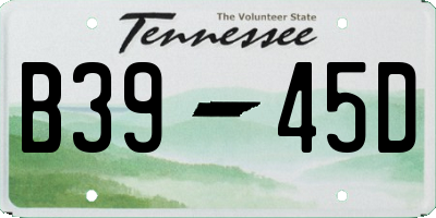 TN license plate B3945D