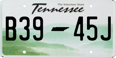 TN license plate B3945J