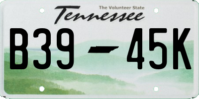 TN license plate B3945K
