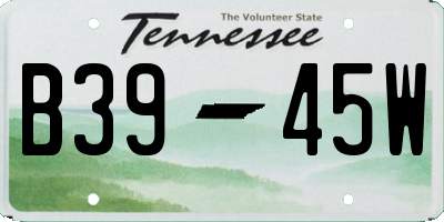 TN license plate B3945W