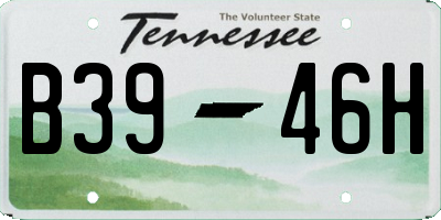 TN license plate B3946H