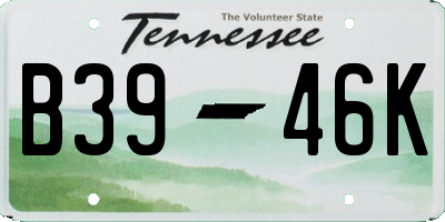 TN license plate B3946K