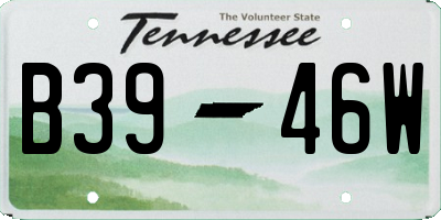 TN license plate B3946W