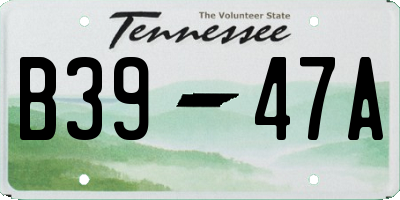 TN license plate B3947A