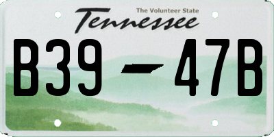 TN license plate B3947B