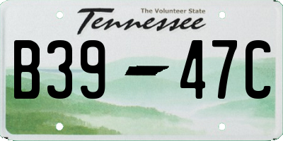 TN license plate B3947C