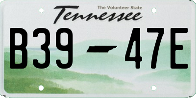 TN license plate B3947E