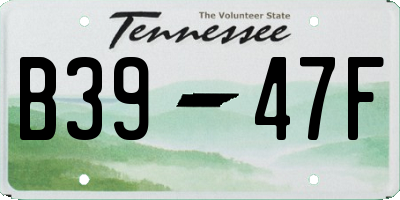 TN license plate B3947F