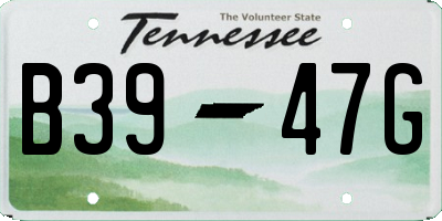TN license plate B3947G