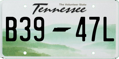 TN license plate B3947L