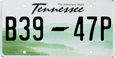 TN license plate B3947P