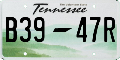 TN license plate B3947R