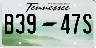 TN license plate B3947S