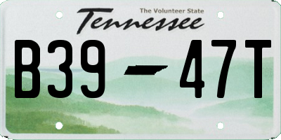 TN license plate B3947T