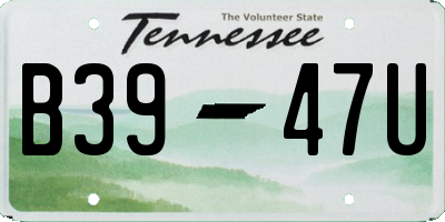 TN license plate B3947U