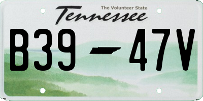TN license plate B3947V