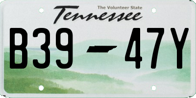 TN license plate B3947Y