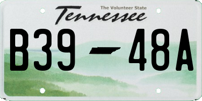 TN license plate B3948A