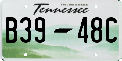 TN license plate B3948C