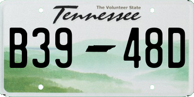 TN license plate B3948D