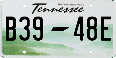 TN license plate B3948E