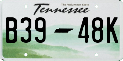 TN license plate B3948K