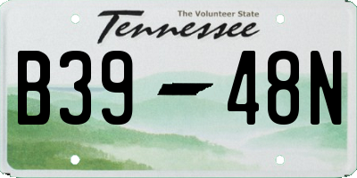 TN license plate B3948N