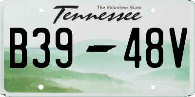 TN license plate B3948V