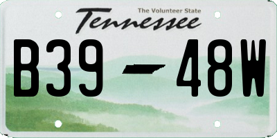 TN license plate B3948W