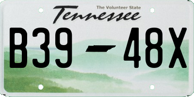 TN license plate B3948X
