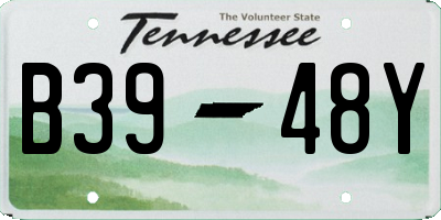 TN license plate B3948Y