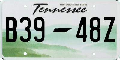 TN license plate B3948Z