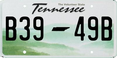 TN license plate B3949B