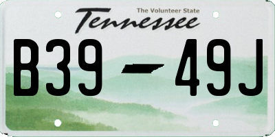 TN license plate B3949J