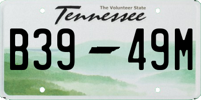 TN license plate B3949M
