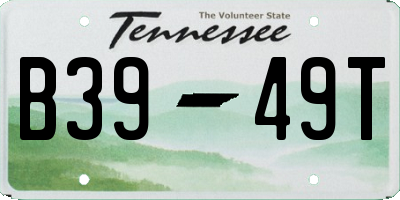 TN license plate B3949T
