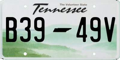 TN license plate B3949V
