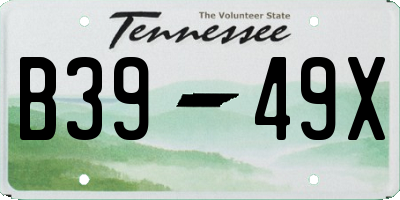 TN license plate B3949X